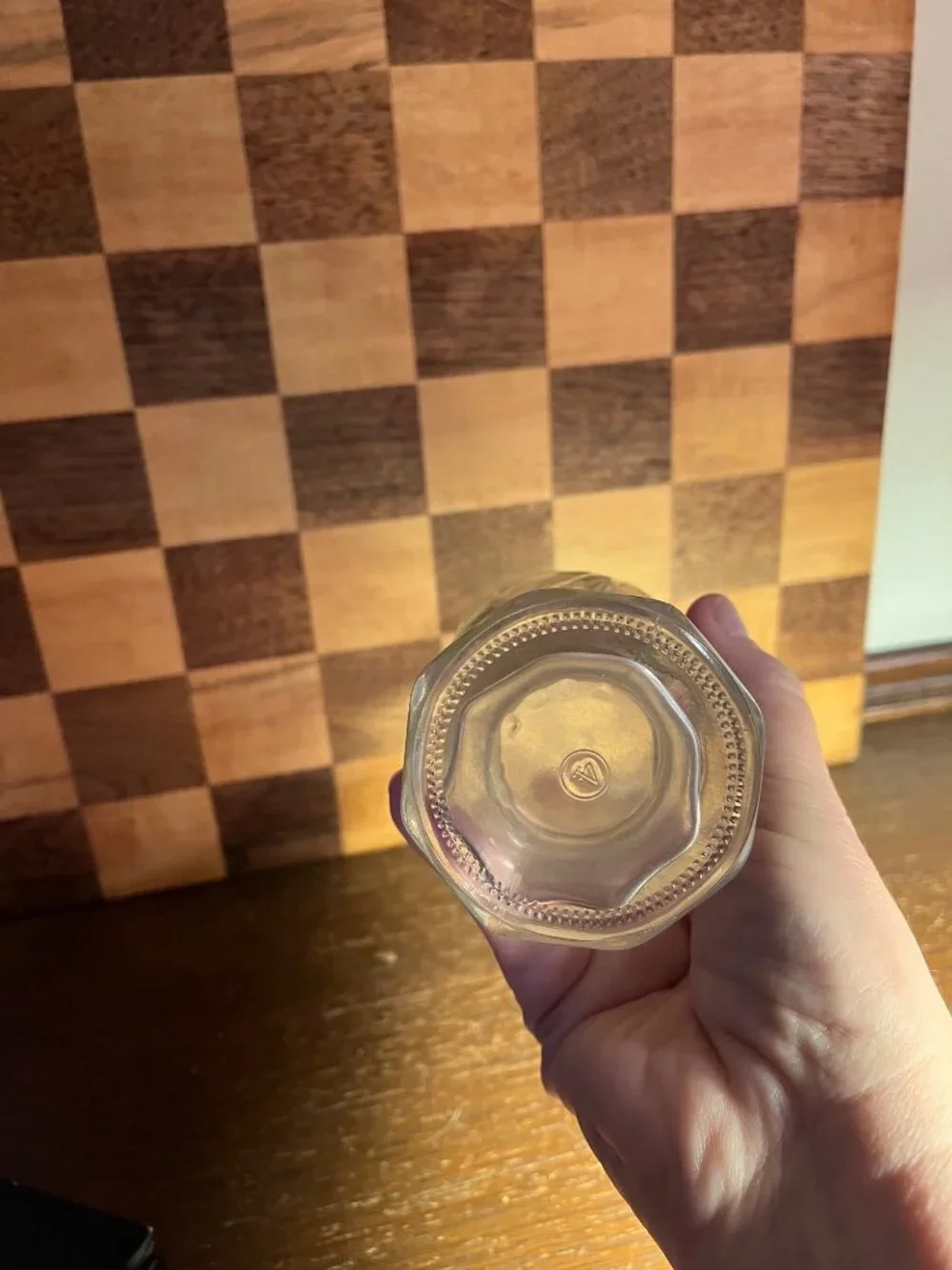Heavy Vintage Clear Glass Starburst Bud Vase A945